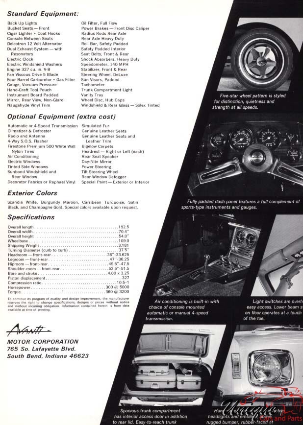 1965 Avanti II Brochure Page 7